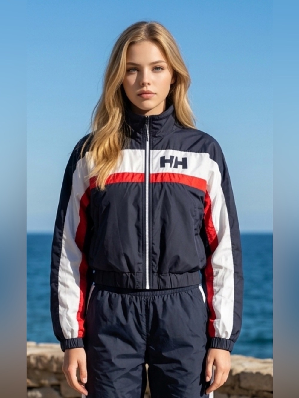 Helly Hansen Navy, White & Red Women's Bomber Jacket